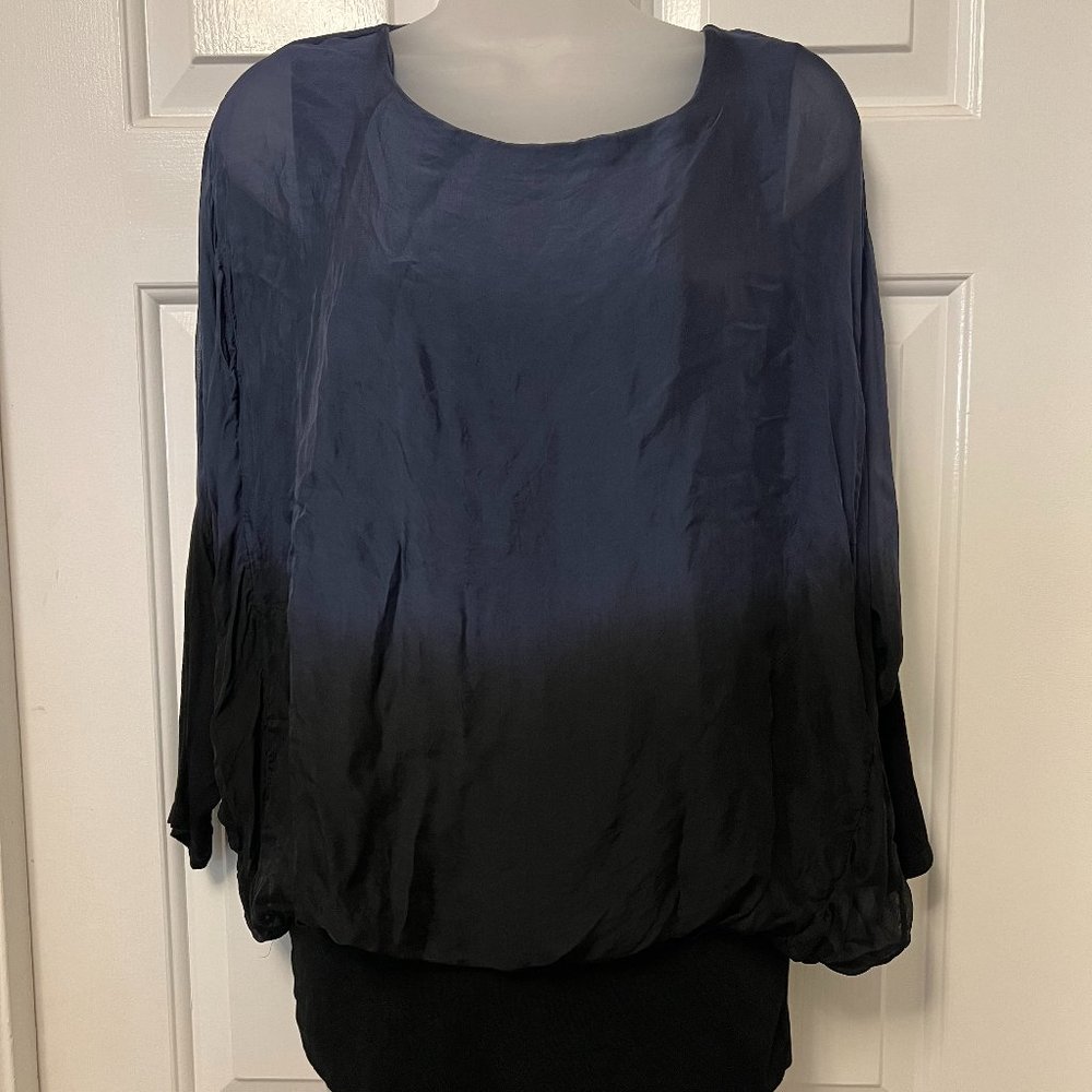 Italian Silk Blue Ombre Top